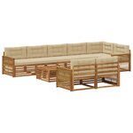 vidaXL Ensemble de canapés d'extérieur avec coussin 9 Pièces