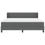 vidaXL Lit à ressorts avec tête de lit Gris foncé 200 x 180 cm tissu
