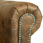 vidaXL Canapé Chesterfield 3 places cuir artificiel marron