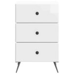 vidaXL Cabinet de chevet avec tiroir Blanc brillant 43 x 41 x 66 5 cm