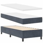 vidaXL Lit à ressort avec matelas et LED Gris foncé 80x200 cm Velours