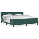 Lit Box Spring vidaXL avec Matelas Vert Foncé 180x200 cm en Velours