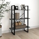 vidaXL Bibliothèque à 3 niveaux Gris 80x30x105 cm Bois de pin massif
