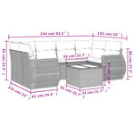 vidaXL Salon de jardin 7 Pièces avec coussins noir résine tressée