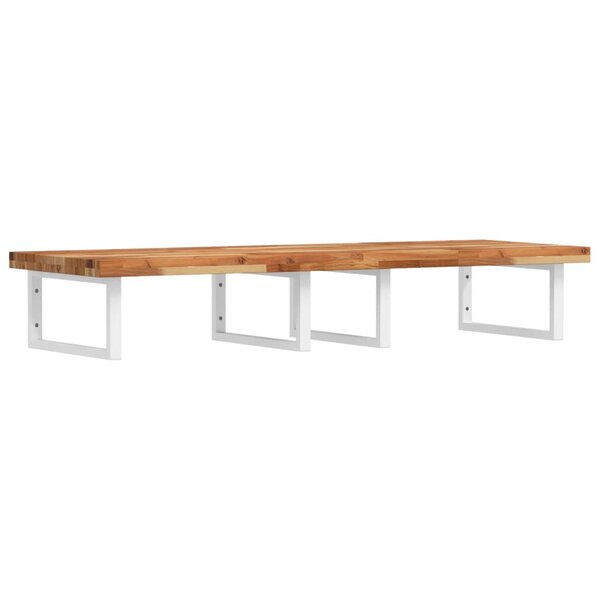 vidaXL Étagère de vasque murale acier et bois massif d'acacia