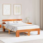 vidaXL Cadre de lit avec tête de lit Marron 160 x 200 cm