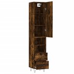 vidaXL Buffet haut Chêne fumé 34 5x34x180 cm Bois d'ingénierie