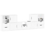vidaXL Meubles TV 5 Pièces avec rangement ODDA blanc bois de pin massif