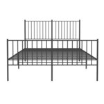 vidaXL Cadre de lit métal avec tête de lit/pied de lit noir 135x190 cm