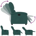 vidaXL Fauteuil inclinable Vert foncé Tissu