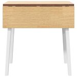 vidaXL Table à manger blanc bois massif et caoutchouc