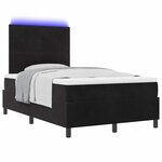vidaXL Lit à ressort LED avec matelas Noir 120 x 190 cm Velours