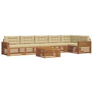 vidaXL Ensemble de canapés d'extérieur 7 Pièces Naturel et Beige