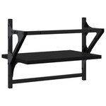 vidaXL Étagères murales avec barres 2 Pièces noir 40x25x30 cm