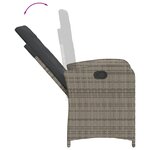vidaXL Ensemble à manger de jardin et coussins 7 Pièces gris rotin