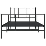 vidaXL Cadre de lit métal avec tête de lit/pied de lit noir 90x200 cm