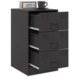 vidaXL Table de chevet noir 34 5x39x62 cm acier