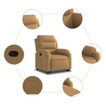 vidaXL Fauteuil inclinable Marron Velours