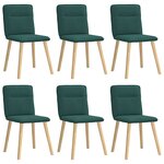 vidaXL Chaises à manger lot de 6 vert foncé tissu