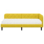 vidaXL Cadre de lit d'angle avec matelas Jaune 90 x 200 cm Velours