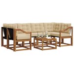 vidaXL Ensemble de canapés d'extérieur 7 pc Naturel et Beige