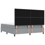 vidaXL Lit avec Sommier et Banc Gris Clair 180x200 cm Tissu