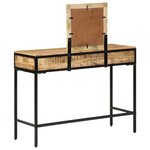 vidaXL Table de Maquillage 100x40x75/120 cm Bois Massif Mangue Rugueux