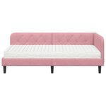 vidaXL Cadre de lit d'angle avec matelas Rose 90 x 200 cm Velours