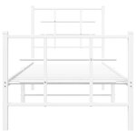 vidaXL Cadre de lit métal sans matelas avec pied de lit blanc 75x190cm