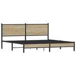 vidaXL Cadre de lit en métal sans matelas chêne sonoma 183x213 cm