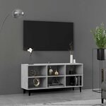vidaXL Meuble TV avec pieds en métal Gris béton 103 5x30x50 cm