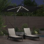 vidaXL Parasol banane à mât déporté Noir 294 x 200 x 254 cm