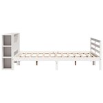 vidaXL Lit bibliothèque sans matelas blanc 200x200 cm bois pin massif