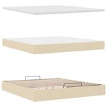VidaXL Cadre de lit ottoman avec matelas crème 180x200 cm tissu