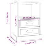 vidaXL Tables de chevet 2 Pièces blanc brillant 43x36x60 cm