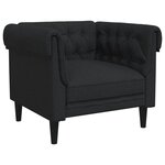 vidaXL Ensemble de canapés 3 Pièces noir tissu