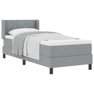 vidaXL Lit à ressorts avec matelas Gris clair 200 x 80 cm Polyester