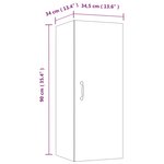 vidaXL Armoire murale suspendue Noir 34 5x34x90 cm Bois d'ingénierie
