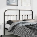 vidaXL Tête de lit métal noir 150 cm