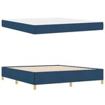 vidaXL Lit à ressorts avec matelas Bleu et Blanc 180 x 200 cm tissu