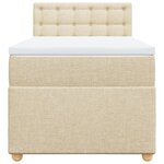 vidaXL Sommier à lattes de lit avec matelas Crème 90x200 cm Tissu