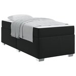 vidaXL Cadre de lit avec matelas Noir 90 x 200 cm tissu