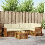 vidaXL Ensemble de canapés d'extérieur 6 pc Naturel et Crème Polyester