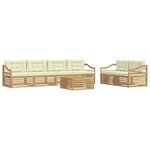vidaXL Ensemble de canapés d'extérieur 7 pc Blanc et crème Polyester