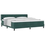 vidaXL Lit à ressorts avec matelas Vert foncé 200 x 200 cm Polyester
