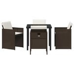 vidaXL Ensemble de salle à manger pour jardin 5 Pièces Marron Poly rotin