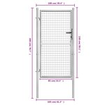 vidaXL Porte de jardin Acier galvanisé 105x200 cm Argenté