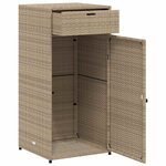 vidaXL Armoire de rangement de jardin beige 55x55x111cm résine tressée