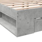 vidaXL Cadre de lit à tiroirs gris béton 180x200 cm bois d'ingénierie