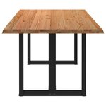 vidaXL Table à manger bord naturel bois massif chêne rectangulaire